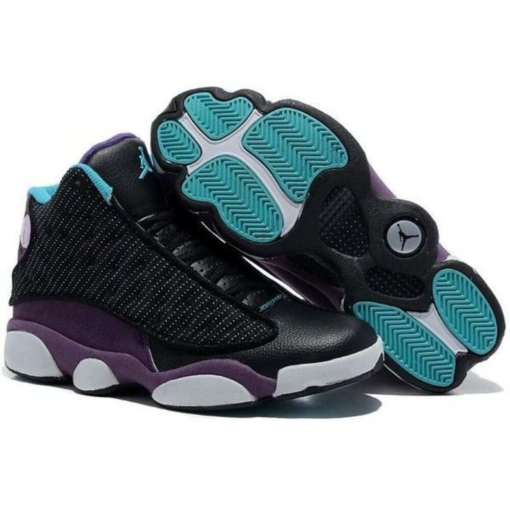 NIKE AIR JORDAN 13 STYLE 136027 027 MEN'S COLOR BLACK/PURPLE NIKE AIR SIZE 10&12